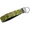 Green & Brown Toile Webbing Keychain FOB with Metal