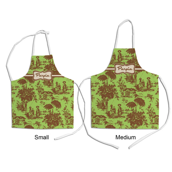 Green & Brown Toile Kid's Aprons - Comparison