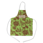 Green & Brown Toile Kid's Apron - Medium (Personalized)