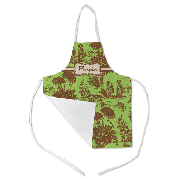 Green & Brown Toile Kid's Aprons - Medium - Main (med/lrg)