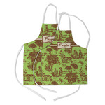 Green & Brown Toile Kid's Apron w/ Name or Text