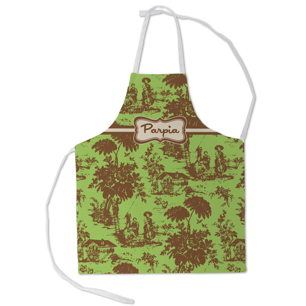 Custom Green & Brown Toile Kid's Apron - Small (Personalized)