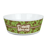 Green & Brown Toile Kid's Bowl (Personalized)