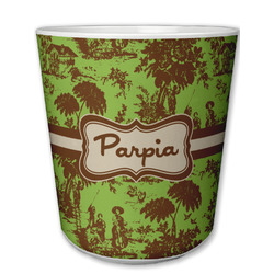 Green & Brown Toile Plastic Tumbler 6oz (Personalized)