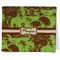 Green & Brown Toile Kitchen Towel - Poly Cotton - Folded Half