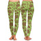Green & Brown Toile Ladies Leggings - Front and Back