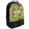 Green & Brown Toile Large Backpack - Black - Angled View