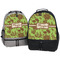 Green & Brown Toile Large Backpacks - Both