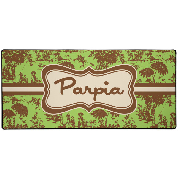 Custom Green & Brown Toile 3XL Gaming Mouse Pad - 35" x 16" (Personalized)
