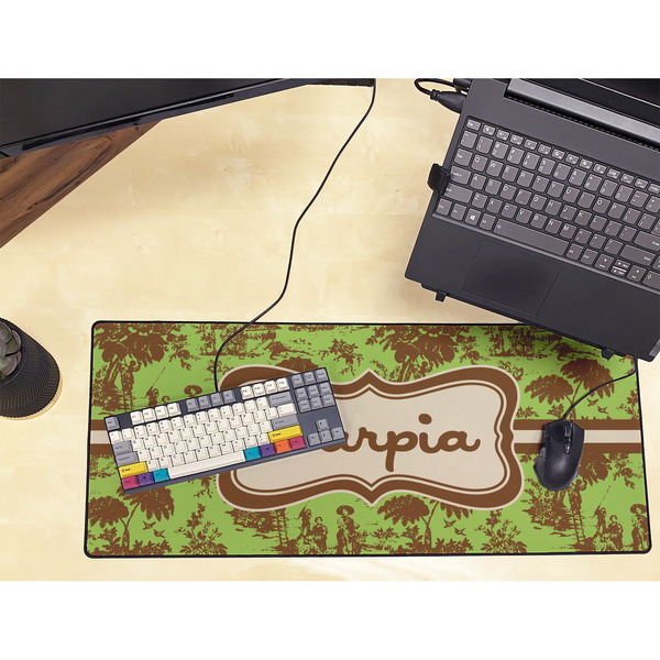 Green & Brown Toile Large Gaming Mats - LIFESTYLE