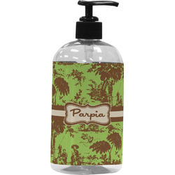 Green & Brown Toile Plastic Soap / Lotion Dispenser (Personalized)