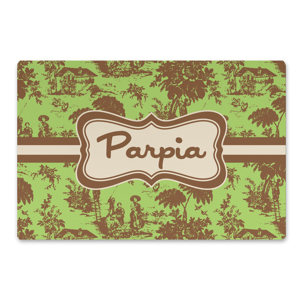 Custom Green & Brown Toile Large Rectangle Car Magnet (Personalized)