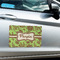 Green & Brown Toile Large Rectangle Car Magnets- In Context