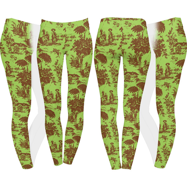Green & Brown Toile Leggings Turn Around - Apvl