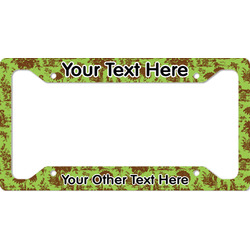 Green & Brown Toile License Plate Frame (Personalized)