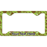 Green & Brown Toile License Plate Frame - Style C (Personalized)