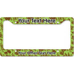 Green & Brown Toile License Plate Frame - Style B (Personalized)