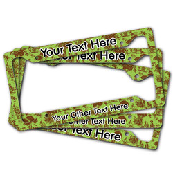 Green & Brown Toile License Plate Frame (Personalized)