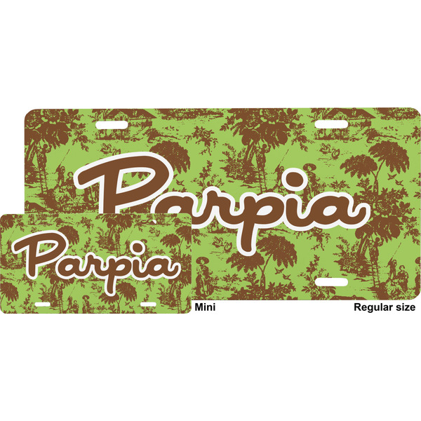 Green & Brown Toile License Plate (Sizes)