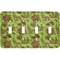 Green & Brown Toile Light Switch Cover (4 Toggle Plate)