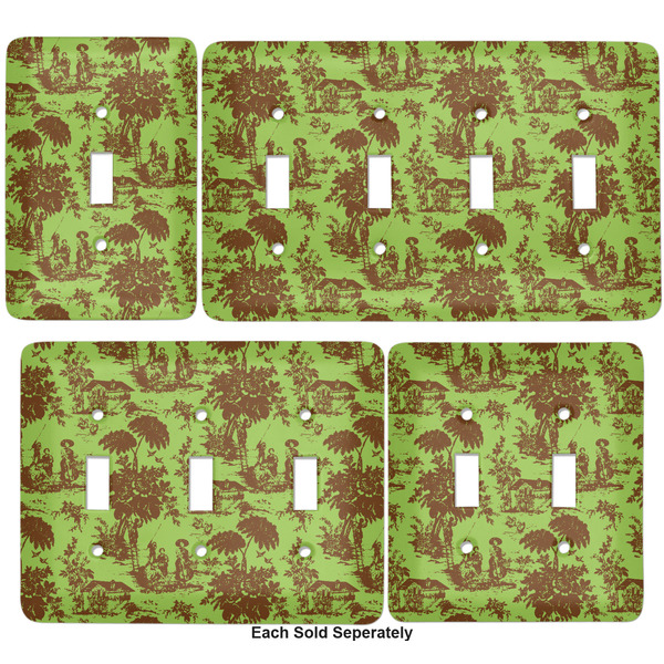 Green & Brown Toile Light Switch Covers all sizes