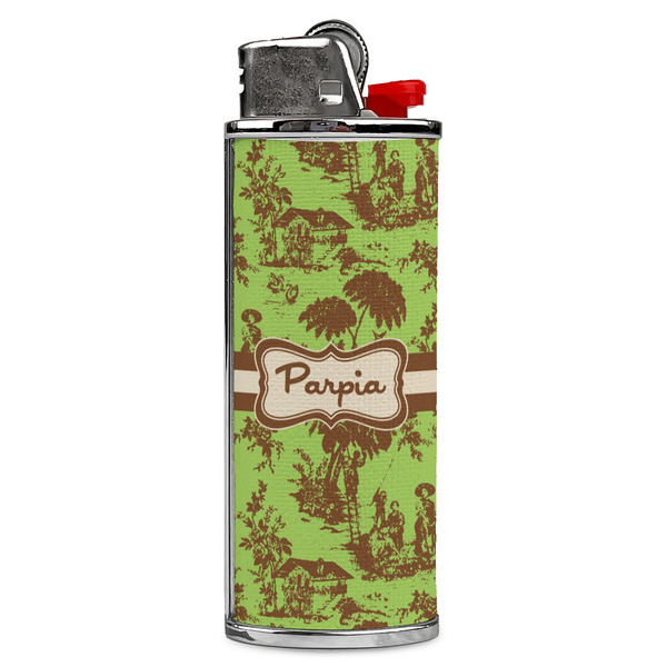 Custom Green & Brown Toile Case for BIC Lighters (Personalized)