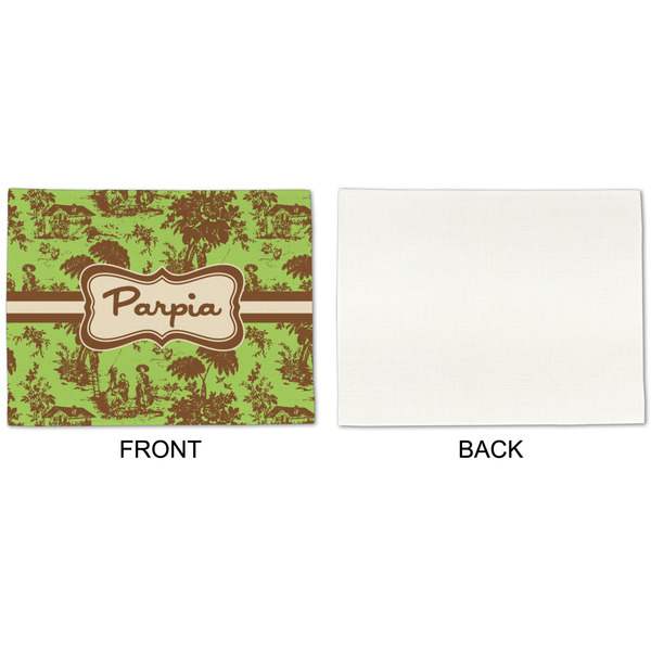 Green & Brown Toile Linen Placemat - APPROVAL Single (single sided)