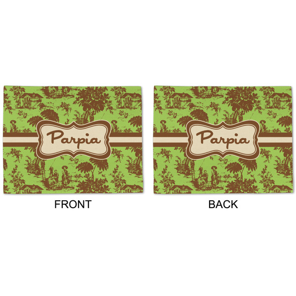 Green & Brown Toile Linen Placemat - APPROVAL (double sided)