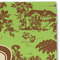 Green & Brown Toile Linen Placemat - DETAIL