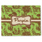 Green & Brown Toile Linen Placemat - Front