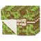 Green & Brown Toile Single-Sided Linen Placemat - Set of 4 w/ Name or Text