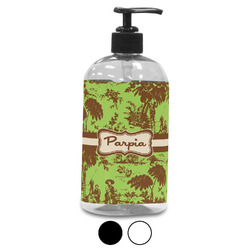 Green & Brown Toile Plastic Soap / Lotion Dispenser (Personalized)
