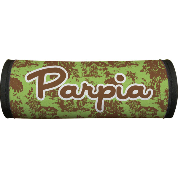 Green & Brown Toile Luggage Handle Wrap