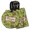 Green & Brown Toile Plastic Luggage Tag (Personalized)