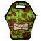 Green & Brown Toile Lunch Bag w/ Name or Text