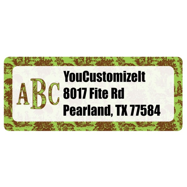 Custom Green & Brown Toile Return Address Labels (Personalized)