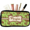 Green & Brown Toile Makeup / Cosmetic Bag - Small (Personalized)