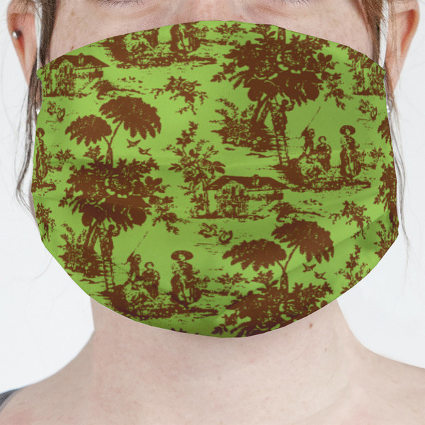 Custom Green & Brown Toile Face Mask Cover