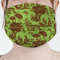 Green & Brown Toile Mask - Pleated (new) Front View on Girl