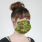 Green & Brown Toile Mask - Quarter View on Girl
