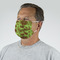 Green & Brown Toile Mask - Quarter View on Guy