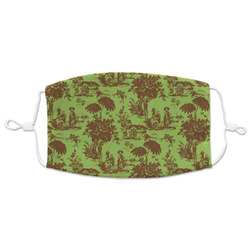 Green & Brown Toile Adult Cloth Face Mask - XLarge