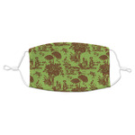 Green & Brown Toile Adult Cloth Face Mask - Standard