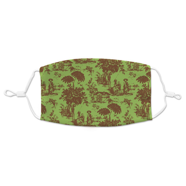 Custom Green & Brown Toile Adult Cloth Face Mask