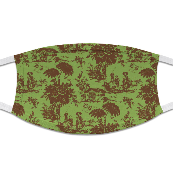 Custom Green & Brown Toile Cloth Face Mask (T-Shirt Fabric)