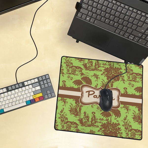 Green & Brown Toile Medium Gaming Mats - LIFESTYLE