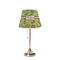 Green & Brown Toile Poly Film Empire Lampshade - On Stand