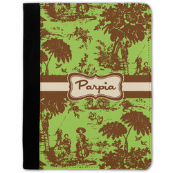 Green & Brown Toile Notebook Padfolio - Medium w/ Name or Text