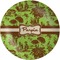 Green & Brown Toile Melamine Plate (Personalized)