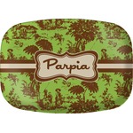 Green & Brown Toile Melamine Platter (Personalized)